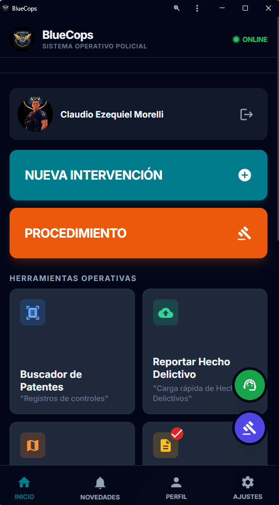 Dashboard de BlueCops
