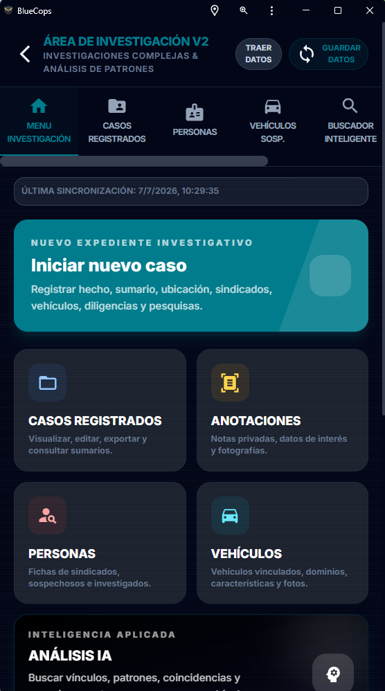 Área de investigación de BlueCops